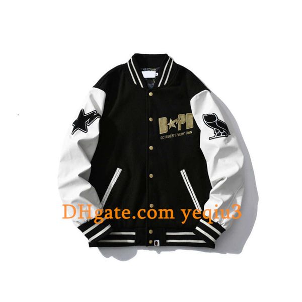 Giacca bomber da uomo Giacca da baseball Giacca da volo Lettere floccate e design ricamato Alla moda abbinata Giacca in pile finta pelle Giacca mimetica Taglia asiatica b12