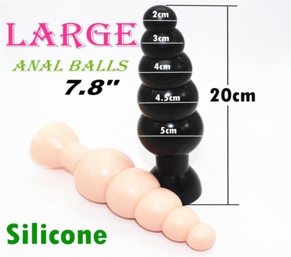 Anal Sex Spielzeug Für Erwachsene Gute Qualität Silikon Große Butt Plugs 78 Zoll Flexible Anal Perlen Mit Starken Sauger sex Produkte4706018