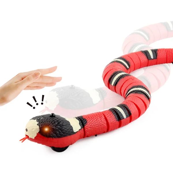 Игрушки Smart Sensing Snake Cat Toys USB зарядка электрические интерактивные аксессуары для кошек для детей Pet Cats Game Play Toy