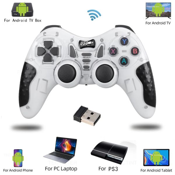 GamePads 2.4G Controlador sem fio gamepad para PS3/Android/TV Control Game Controle para Super Console X Pro Console Game PC Joysticks