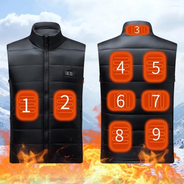 Battaniyeler Unisex Elektrikli Isıtma Gilet USB Şarjı 9 Alanlar Isıtmalı Ceket 3 Sıcaklık Modu Açık Kamp Yürüyüş Battaniyesi