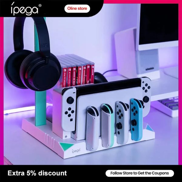 Supporti per base di ricarica per Nintendo Switch con ventole di raffreddamento Controller Joy Con LED Dock per caricabatterie Accessori NSwitch Supporto Joycon