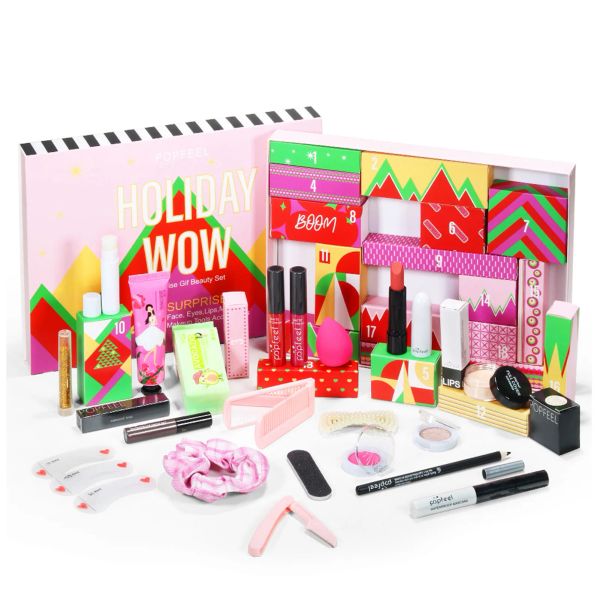 Conjunto 20pcs/conjunto Cosméticos de Natal Make Use Setting 20 Days Calendário de advento Countdown Countdown Caixa de presente Cosmética Caixa Cosmética Caixa de presente