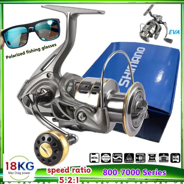 Bobina shimano girando bobina ultraleve de metal pesca tackle leve max drag 18kg água salgada lança longa bobinas 5007000Series