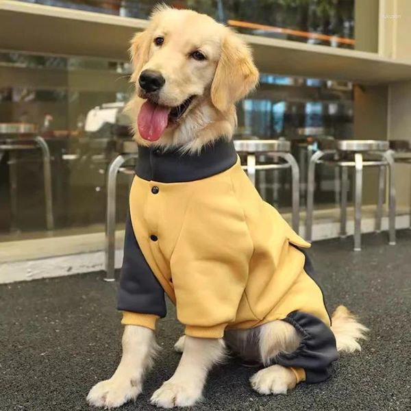 Vestuário para cães Roupas Outono Inverno Labrador Samoyed Golden Retriever Hoodies Cães Grandes Quatro Pernas Macacões para Animais de Estimação Macacões