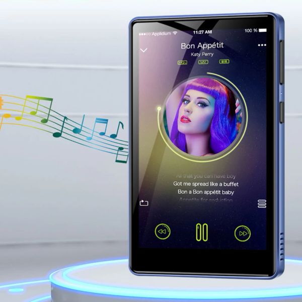 Плеер WIFI MP3 MP4-плеер Портативный музыкальный плеер Android 8.1 BluetoothСовместимость с динамиком 4-дюймовый сенсорный экран с FM-радио