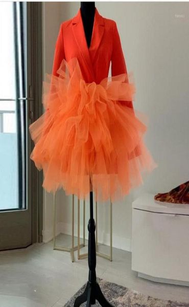 Röcke Flauschiges Tutu Orange Bonbonfarbe Benutzerdefinierter Tüll für Frauen Minilänge Mädchenrock Rüschen2345739