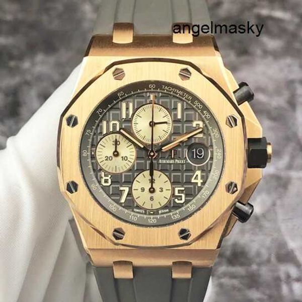 Orologio moderno cronografo orologio da polso AP Epic Royal Oak Offshore serie 26470OR orologio da uomo in oro rosa 18 carati con data timer 42 mm orologio meccanico automatico Garanzia