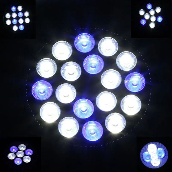 Illuminazione Lampadina LED per acquario Spettro completo 15W/21W/36W/54W PAR38 E27 per l'illuminazione di piccoli acquari Nano di barriera corallina e acquari Pico