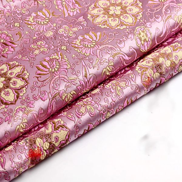 Tecido 75x100cm importado estilo japonês rosa metálico jacquard brocado, tecido jacquard 3d tingido para mulheres casaco vestido saia