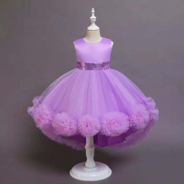 Volleyball Kinder Kleid Ballkleid Schwanz Blume Mädchen Prinzessin Kleid Zeremonie Elegante Prinzessin Kostüm Kleinkind Kinder Kleid für Geburtstagsfeier