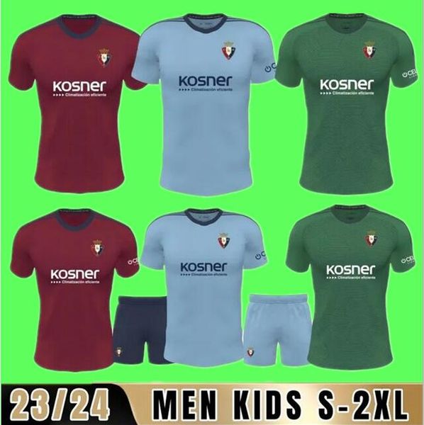 23 24 Osasuna camisa de futebol DAVID GARCIA CHIMY AVILA CAMISETA EQUIPAÇÃO ADULTO TORRES MONCAYOLA MANU SANCHEZ 23 24 casa fora 3ª camisa de futebol masculino kit infantil