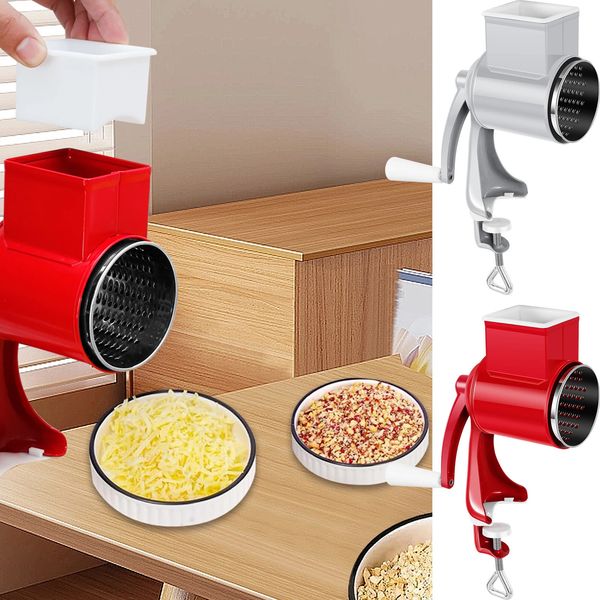 Macinacaffè manuale portatile Mulino per cereali a manovella con morsetto da tavolo Frantoio per orzo antiruggine per alimenti 240223