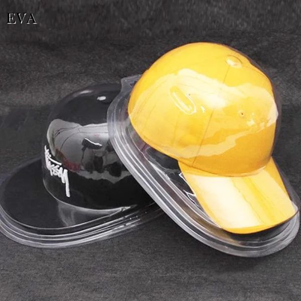 Snapbacks 4pcs Beyzbol Kapağı Ördek Dil Şapkası Antideformasyon Ekran Standı Şeffaf Kutu Depolama Kapağı Desteği PVC Toz Kapağı Asmak