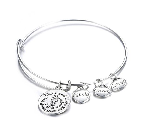 Modische erweiterbare Armreifen für Frauen, Freunde, Liebe, Familie, Charms, versilbertes Armband, Freundschaftsschmuck 4414039