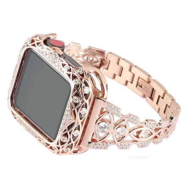 Designer Luxus Diamantarmband für Apple Watch Band Ultra 49mm Mode Damen Geschenk 41mm 45mm 40mm 38mm iwatch Serie 8 7 6 se 5 4 3 Band 42mm 44mm Edelstahlarmband ca