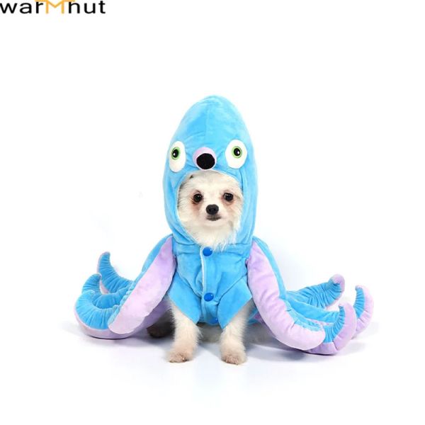 Parkas warmhut köpek kedi ahtapot kostümleri evcil hayvan cadılar bayramı Noel cosplay elbise komik ahtapot kostüm küçük köpek köpekleri kıyafetler kıyafetler