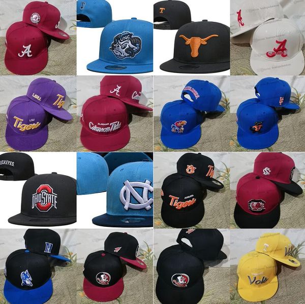 2024 Tüm Takım Karışımı Renk Fanının NCAA USA Kolej Beyzbol Ayarlanabilir Şapka Erkek Kadınlar Tek Boyut Vintage Düz Spor Baskı Top Snapback Caps Mektuplar A N Bone Chapeau Şubat29-09