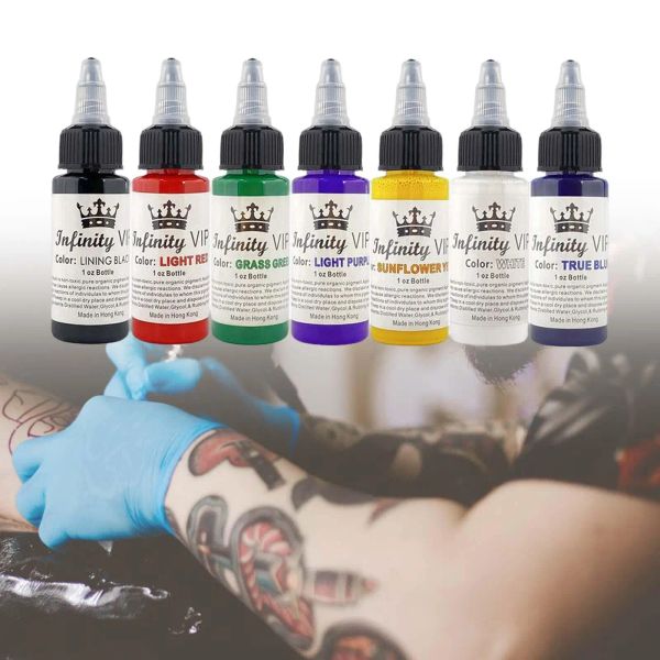 Kit 7 Pz/set Professionale 30ml Multi Colori Inchiostro Per Tatuaggi Set di Pigmenti Kit Bellezza Trucco Vernici Bottiglie Strumenti Accessorio Body Art