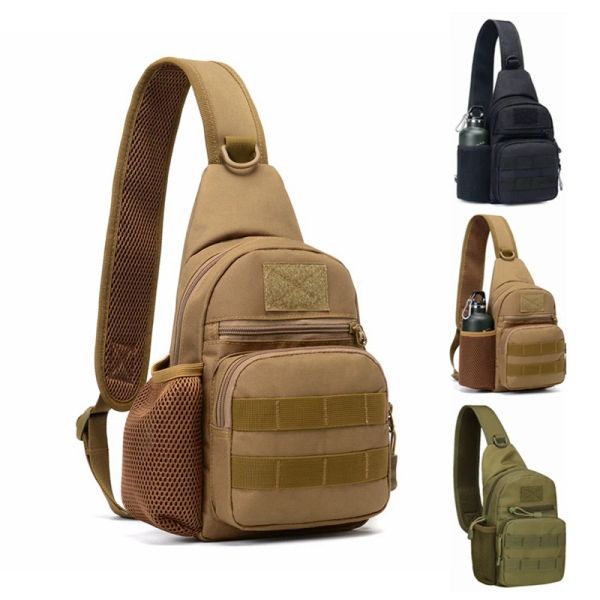 Pacote homens Men Bolsa de ombro tático Caminhando Backpack Nylon de caça ao ar livre Camping Pesca Molle Exército Trekking Militar