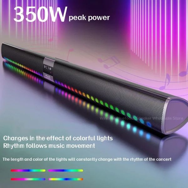 Lautsprecher Peak 350W Echo Wall Sound Bluetooth -Lautsprecher mit LED Colored Lights TV Projector Home Theatre Subwoofer Caixa de Som Bluetooth