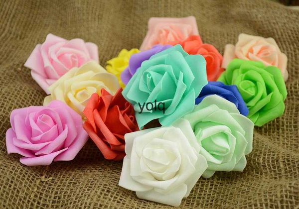 Flores decorativas grinaldas 7cm rosas de espuma artificial para casa decoração de casamento scrapbooking pe flor cabeças beijando bolas lti cor g57h24229