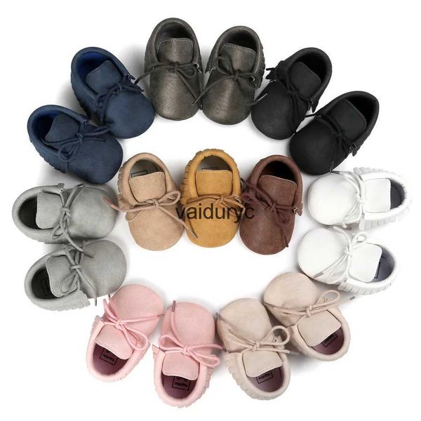 Erste Wanderer Babyschuhe Neugeborenen Jungen Mädchen Klassische Schnürquasten Wildleder Sofe Anti-Rutsch Kleinkind Krippe Crawl Mokassins 10-colorsH24229