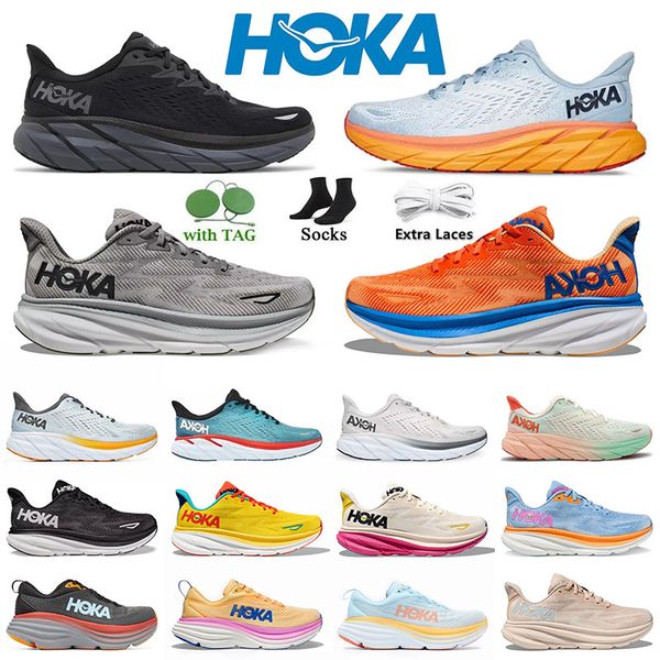 Desinger Schuhe Hoka One Bondi 8 Clifton 9 Hokas Carbon X 2 Damen Herren Trainer Outdoor-Schuhe Sandalen Low Top Mesh Sneakers Triple White Black Free People auf Cloud Sports