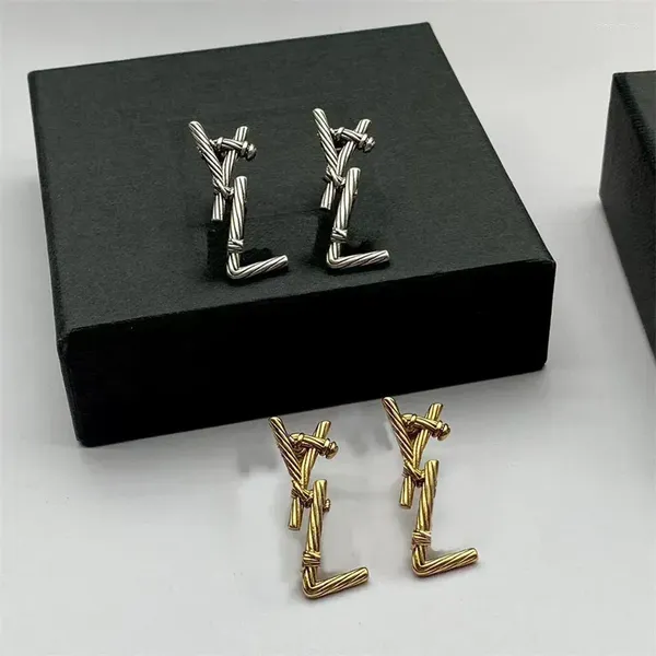 Charme brincos moda designer para mulheres jóias prata ouro letras hoop brinco das mulheres com caixa de casamento orelha studs pingentes G-5