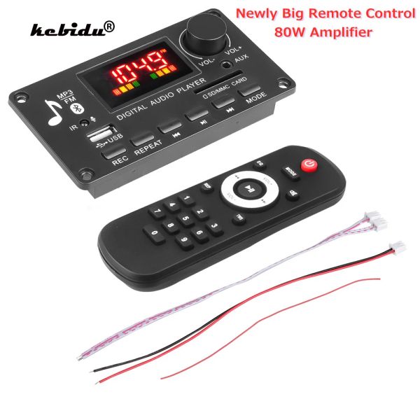 Player Renk Ekran DC 5V26V MP3 Player Kod Çözücü Kart 80W Amplifikatör Çağrı Kayıt BT Araba FM Radyo Modülü Desteği TF USB AUX AUX 3.5 WAV