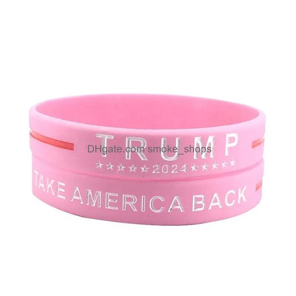 Bomboniera Trump 2024 Bracciale Sile Keep America Bracciale Donald Vota Braccialetti di supporto in gomma Maga Fjb Braccialetti Drop Delivery Home Dhjkc