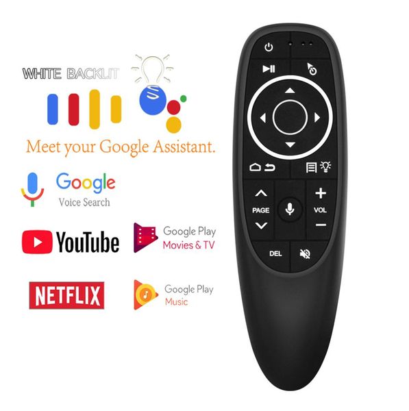 G10S Pro Sesli Hava Fare Arkadan aydınlatmalı 24GHz Kablosuz Google Mikrofon Uzaktan Kumanda IR Öğrenme 6AXIS GYROSCOPOP ANDROID TV Kutusu 4780131