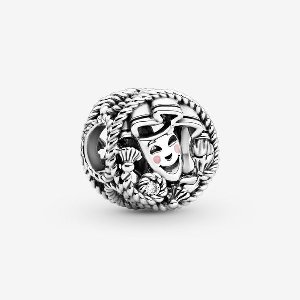 Nuovo arrivo 100% argento sterling 925 commedia tragedia dramma maschere fascino adatto originale europeo braccialetto di fascino gioielli di moda Acces323H