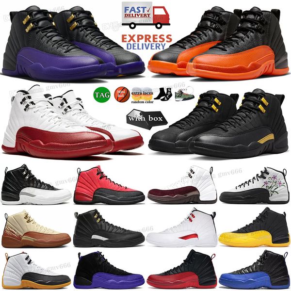 Jumpman 12 Cherry 12s мужские баскетбольные кроссовки Red Taxi Black Wolf Grey White Field Purple Brilliant Orange Dark Concord Flu Game Роялти мужские кроссовки спортивные кроссовки