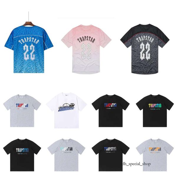 Trapstar-Hemd, hochwertige Herren-T-Shirts, Trapstar-T-Shirt, Designer-Hemden, bedruckter Buchstabe, Luxus-Regenbogenfarbe, Sommer, Sport, modisches Oberteil, kurze Ärmel, EUR-Größe S-XL 775