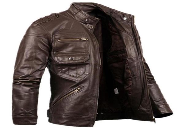 Giacca in pelle con cerniera da uomo in stile russo intero per uomo Nuova giacca in pelle Avirex da motociclista slim fit Designer maschile S5435825