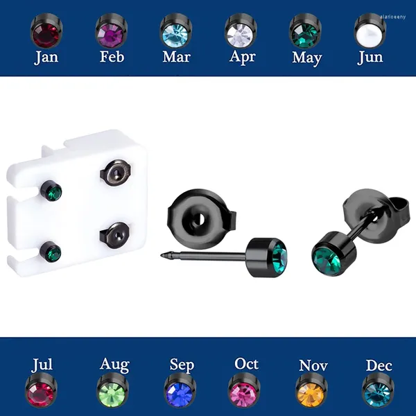 Brincos de parafuso prisioneiro 2pcs CZ Zircon Medical Steel Cartilage Tragus Piercings Estéril Birthstone Ear Piercing Studs para Gun 20G