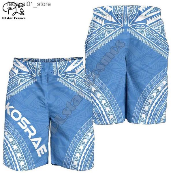 Shorts masculinos plstar cosmos polinésia kosrae impressão 3d moda masculina/feminina verão casual cor shorts praia estilo-1 q240229