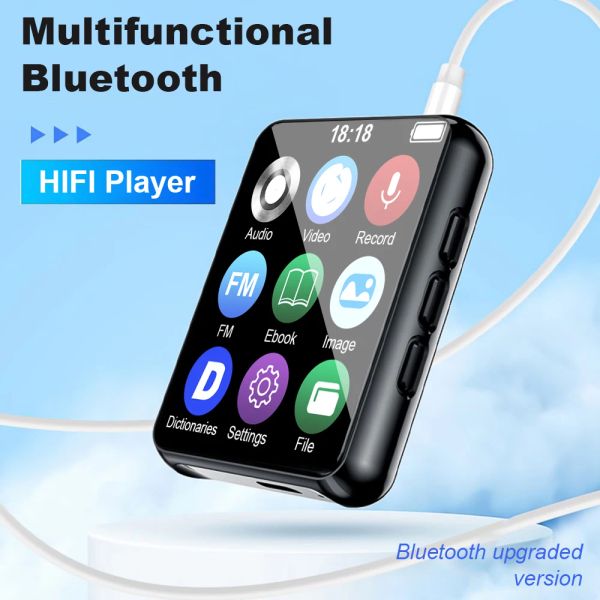 Плееры Мини-портативный MP3-плеер Bluetooth Стереодинамик Спорт Воспроизведение видео MP4 с FM-радио Запись электронных книг для Walkman Новый