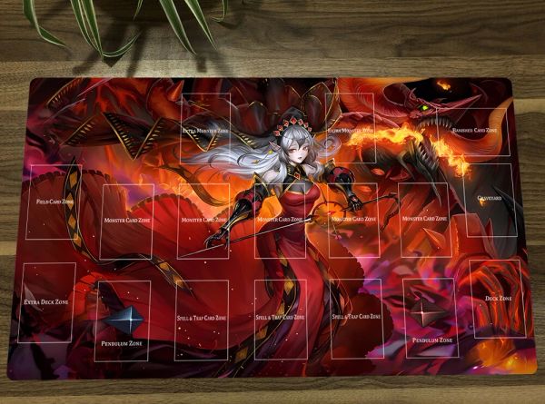 Pads Yugioh Red Cartesia, o virtuoso TCG CCG PlayMat Trading Card Game Tabel Tabel Games Play Play Mat Rubber Mouse Pad 60x35cm