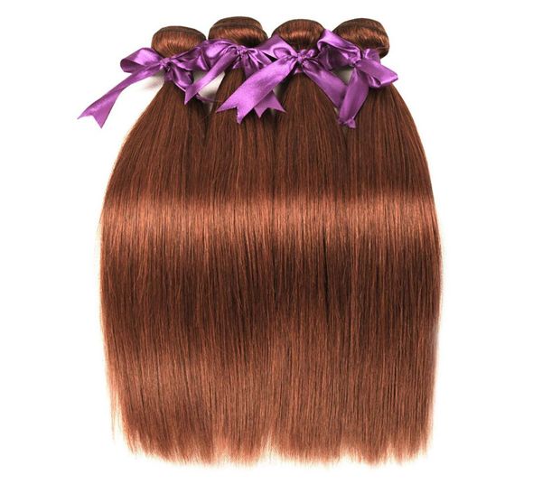 Glattes farbiges Haarbündel, brasilianisches reines glattes Haar, reine Farbe, 33 dunkles Auburn, 4 Bündel, menschliche Haarwebart, Verlängerung 1021045551