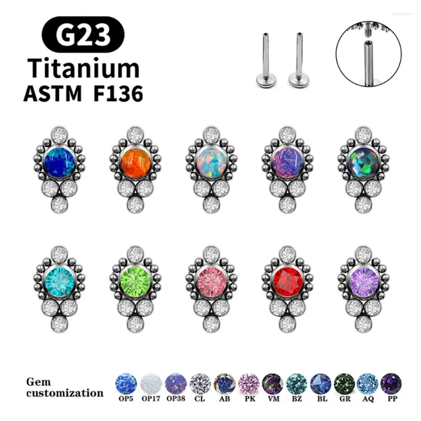 Ohrstecker 2024 Benutzerdefinierte Ohrstecker 16G ASTM F136 Titan Labret Lippenspirale Knorpelschutz Piercing Körperschmuck