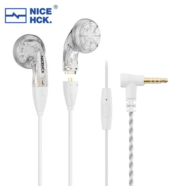 Kulaklıklar Nicehck Ydx Hifi Kablolu Mikrofon Kulaklık 14.8mm Dinamik Sürücü Kulakbud Bas Müzik Kulaklıklı Gümüş Kaplamalı OCC Karışık Kablo