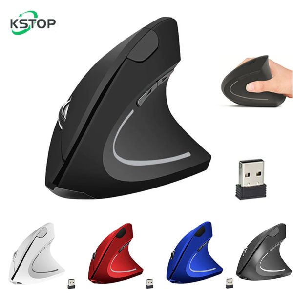 Ratos KSTOP Ergonômico Vertical Mouse 2.4G Sem Fio Recarregável Ratos Verticais Computador Gaming Mouse Vertical Gamer Mause para Laptop PC