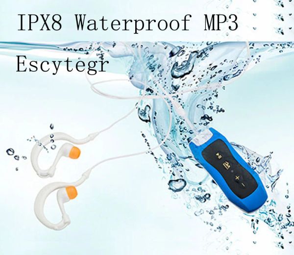 Jogadores 4GB/8G IPX8 MP3 Player Sports Sports Mp3 com FM Swimming Diving Ear