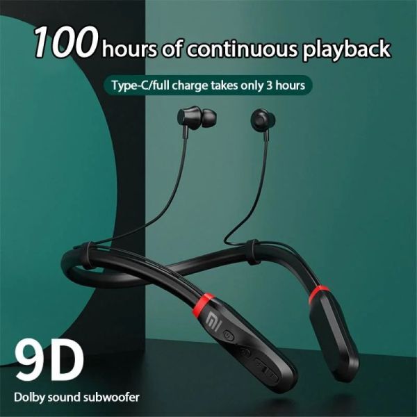 Cuffie 200 ore di riproduzione wireless per Xiaomi i35 Auricolari Cuffie Bluetooth Archetto da collo 5.1 con microfono Auricolari stereo Cuffie Gioco vivavoce