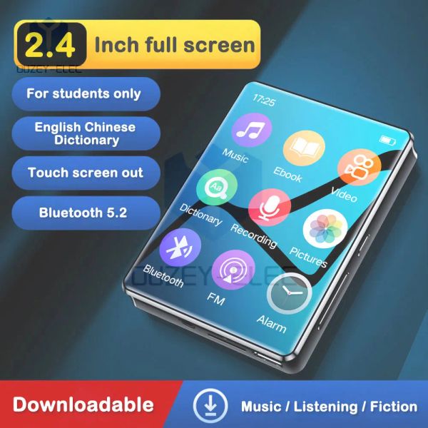 Player 2,4 -дюймовый полный экран MP3 -плеер Mini Ultrathin Bluetooth Portable Touch Ecrem Mp3 High Fidelity Lossless Sound FM Radio