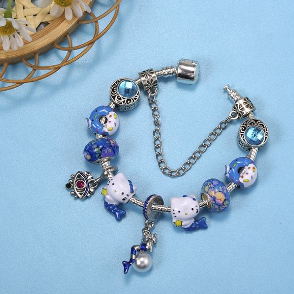 Bracciale a forma di ciambella per bambini con perline Bracciale da donna in stile lusso fai da te Bracciale a forma di cartone animato Boutique Regalo Gioielli Primavera Nuovo braccialetto a catena all'ingrosso