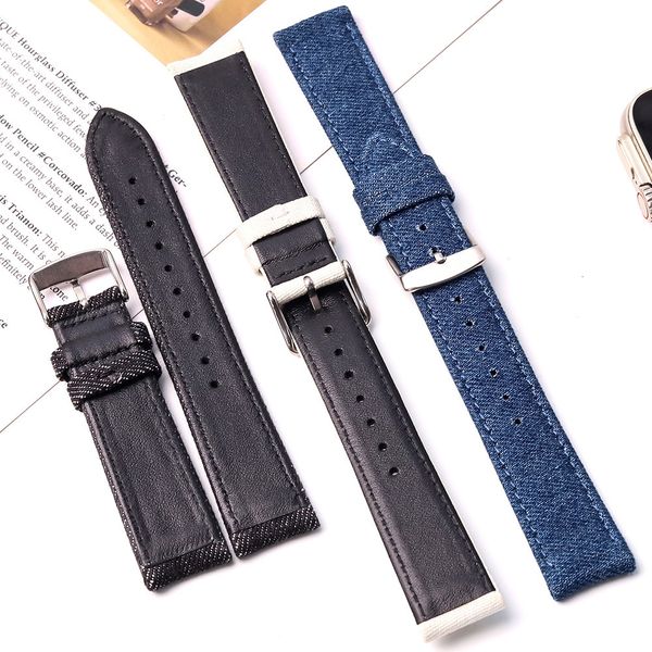 İzle Bantlar Herringburone Tweed Strap Orijin Deri Saat Bant Gri Bant 18mm 20mm 22mm 230718