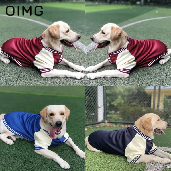 Felpe con cappuccio OIMG Caldo vestito da baseball per cani di grossa taglia Cani di taglia media Abbigliamento autunno inverno Golden Retriever Labrador Maglione per cani Stile spesso